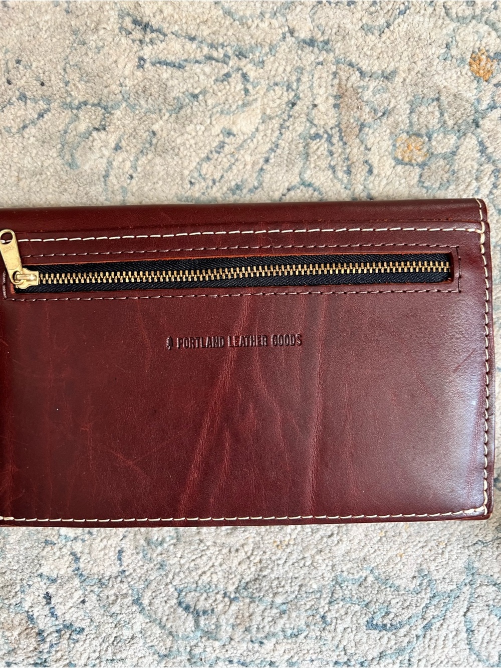 Portland Leather Burgundy Envelope Wristlet - Picture 2 of 4
